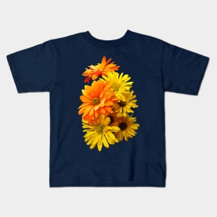 Daisies - Yellow and Orange Daisies Kids T-Shirt